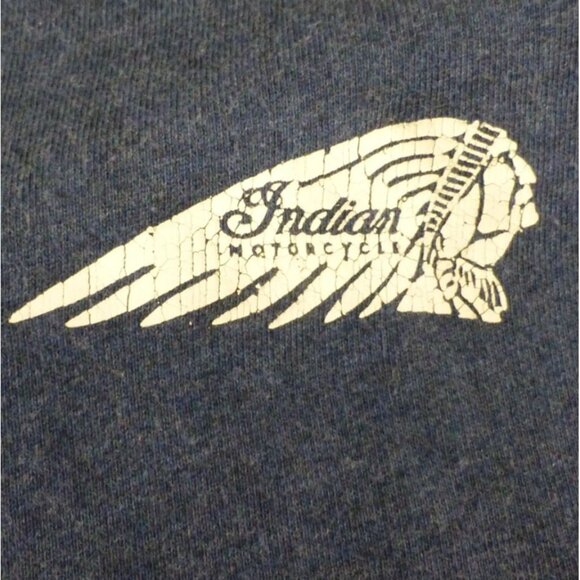 Indian Motorcycle Lucky Brand Retro Mens Full-Zip Jacket L Blue/Red Cotton Blend - Picture 4 of 13